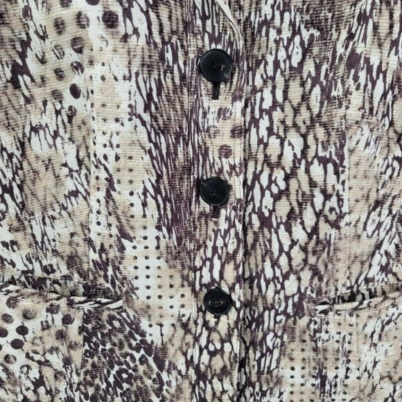 Lafayette 148 Blazer 8 Wool Silk Blend Career Animal Print Button Front Pockets - Picture 8 of 8